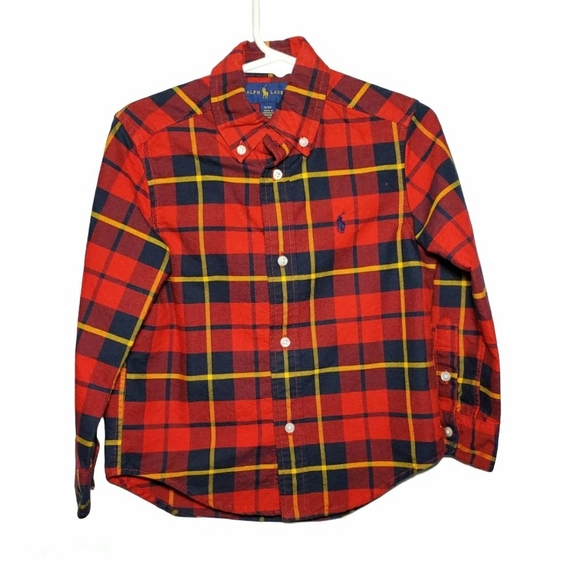 RALPH LAUREN Button Down Check Oxford Shirt 3T - Picture 2 of 6